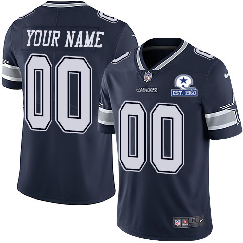 Men's Dallas Cowboys ACTIVE PLAYER Custom Navy Blue With Established In 1960 Patch Limited Stitched NFL Jersey